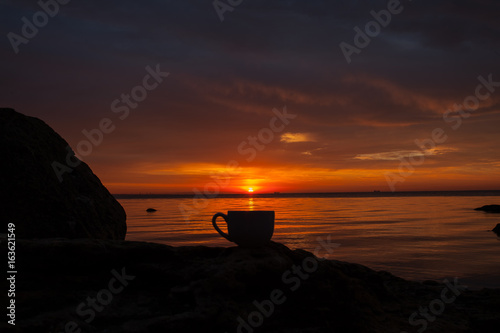 Fototapeta Naklejka Na Ścianę i Meble -  Coffee at dawn, morning coffee