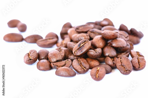 Coffee beans isolated on white clean background.