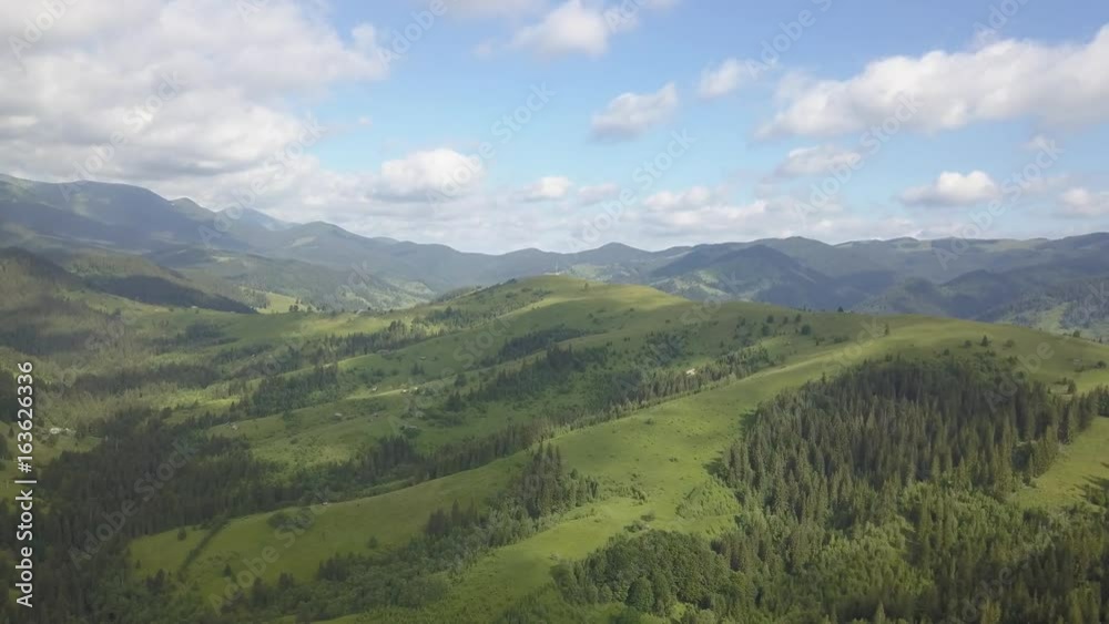 drone flies over the road in the Smoky mountains drone flies over the road in the Smoky mountains