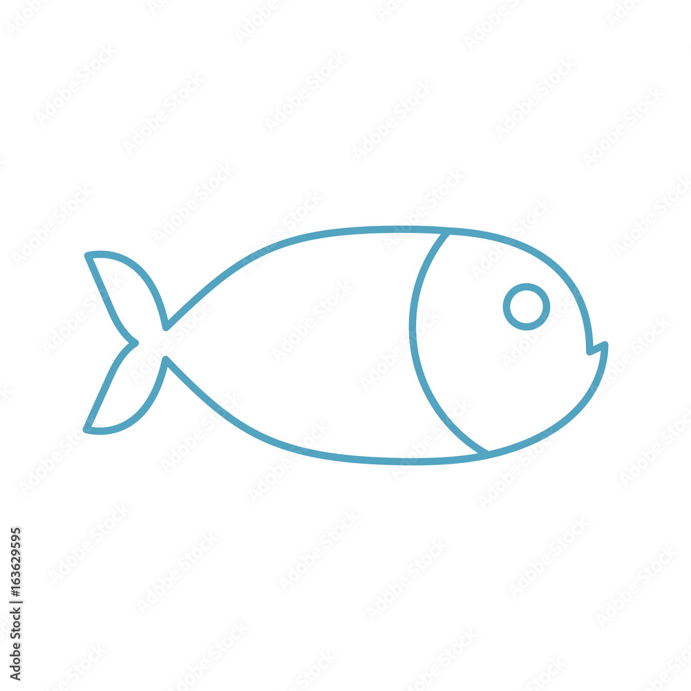 Fish linear symbol. Marine animal sign isolated Fish linear symbol. Marine animal sign isolated