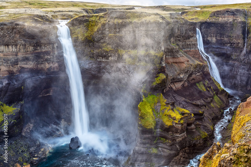 Grannifoss and Haifoss waterfalls in Iceland