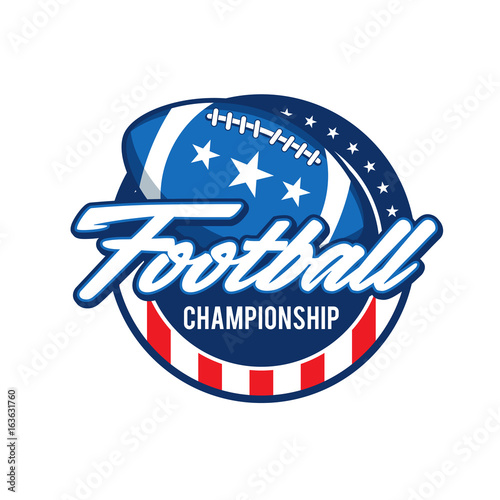 Vector label of american football