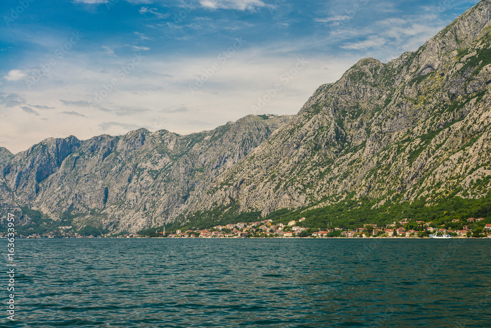 View of the coast of the Bay of Kotor