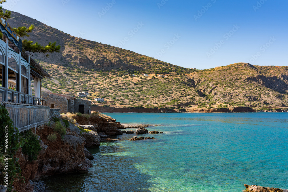 View from Plaka village, Crete island, Greece