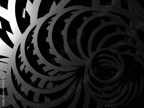 Abstract Dark Metallic Round Circles Design Background