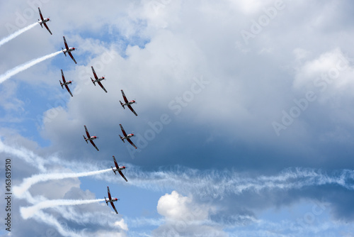 Air show of Swiss acrobatic fly team at Lugano © fotoember