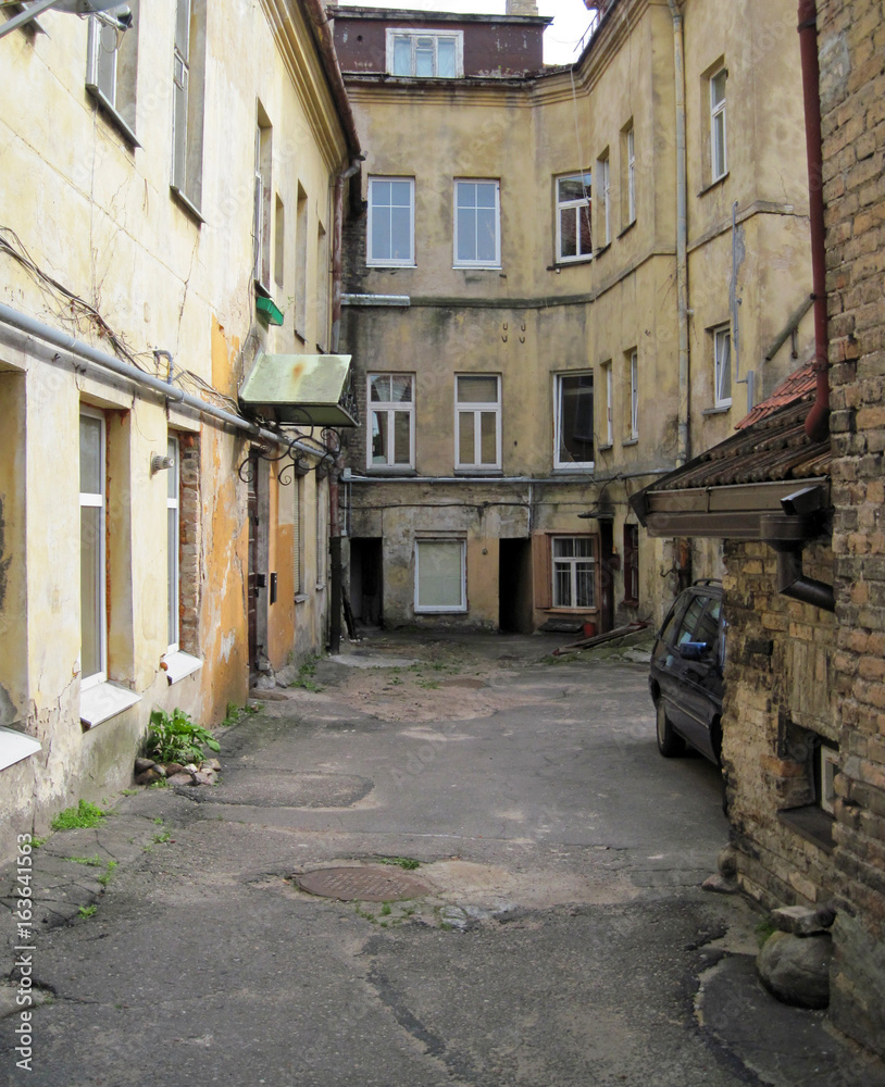 A small courtyard of an old house