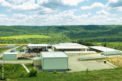 Urban landfill. Waste treatment plant depot, preparing it for separation.