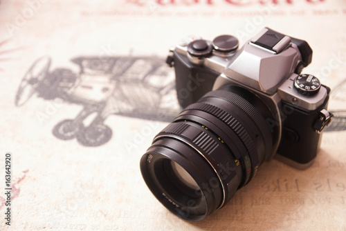 Desktop photographers retro camera postcards
