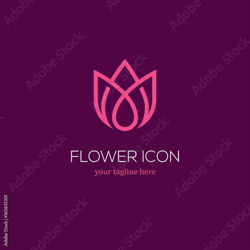 Abstract linear tulip logo