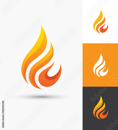 Flame icon in a shape of droplet