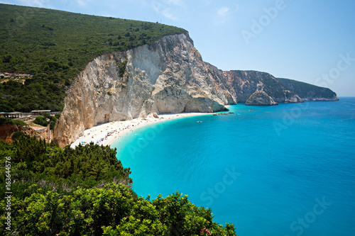 View of Porto Katsiki beach on Lefkada island in Greece