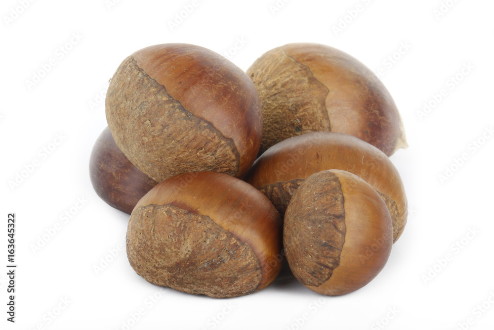 chestnuts isolated on white background chestnuts isolated on white background