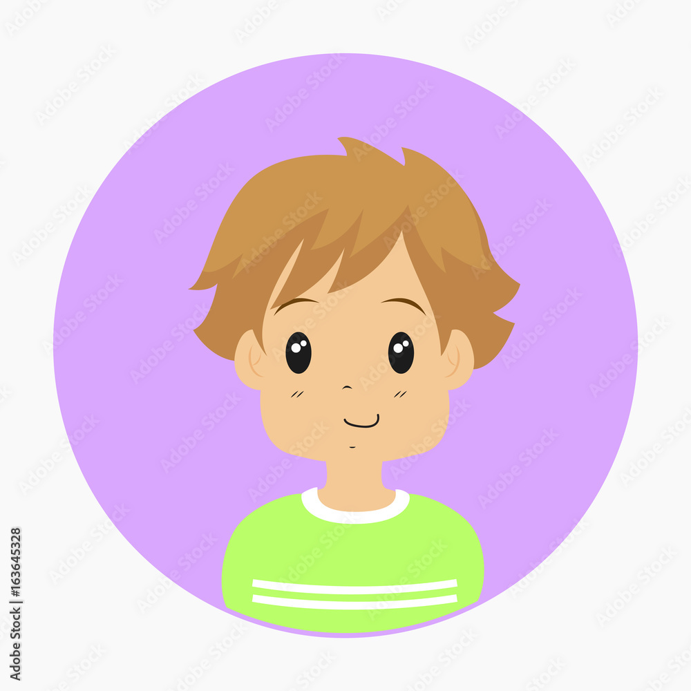 half body little boy, with circle background vector illustration half body little boy, with circle background vector illustration