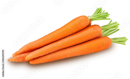 Heap of fresh clean carrots with stems