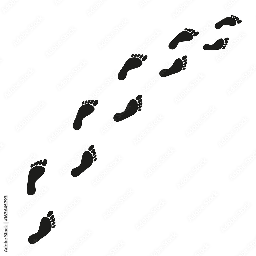 Traces of a man on a white background Traces of a man on a white background