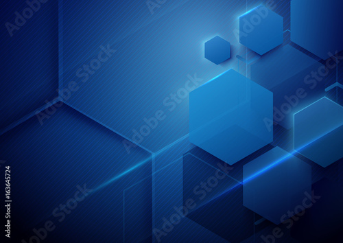 Blue abstract technology digital hi tech concept background. Space for your text