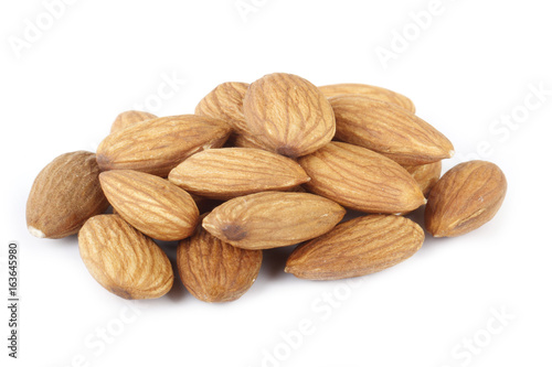 heap of almonds isolated