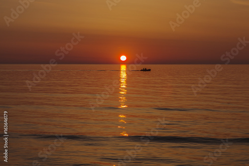 Summer sunset in Baltic sea.