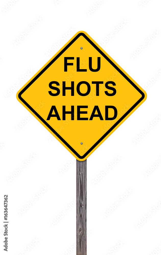 Caution Sign - Flu Shots Ahead