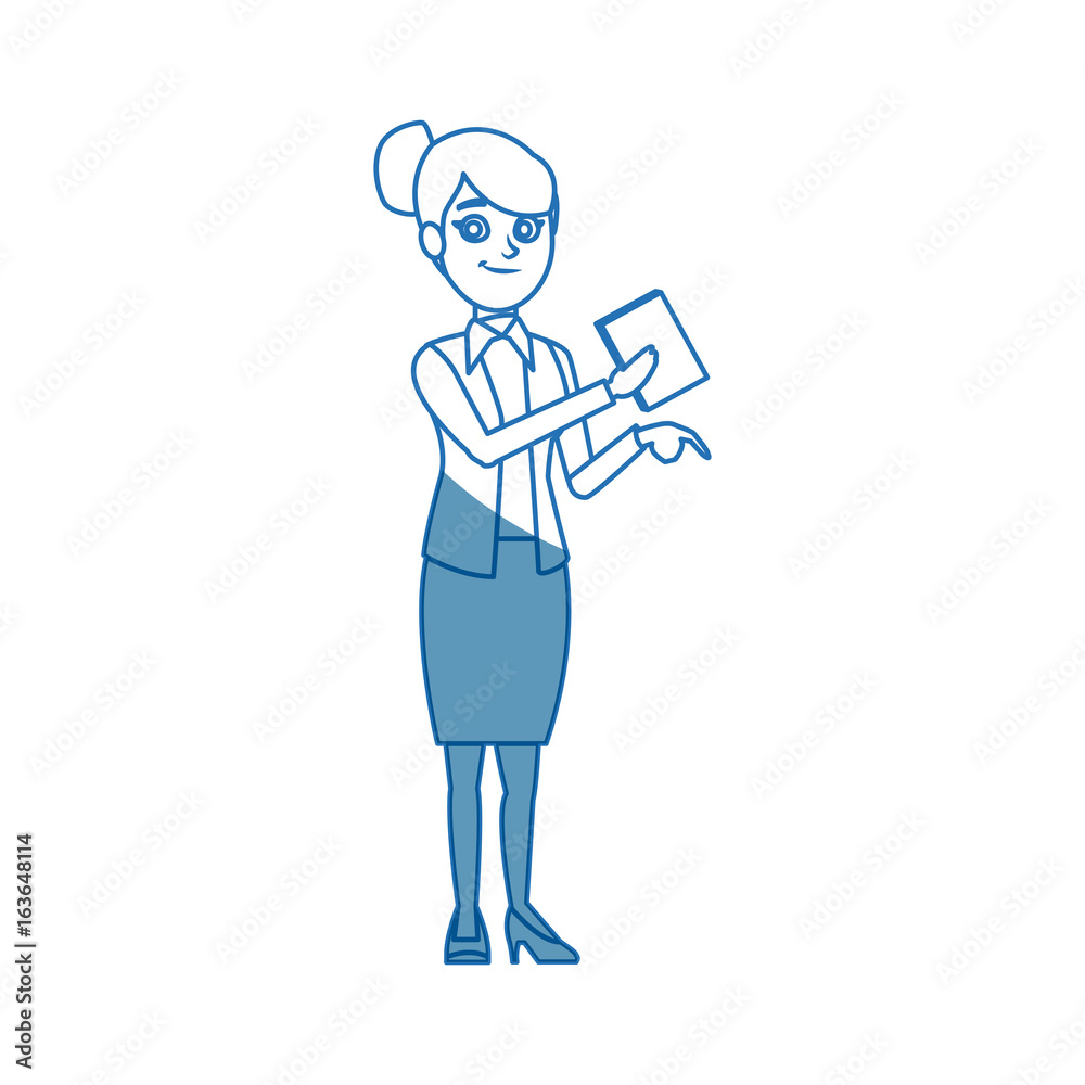 business woman employee holding document office work