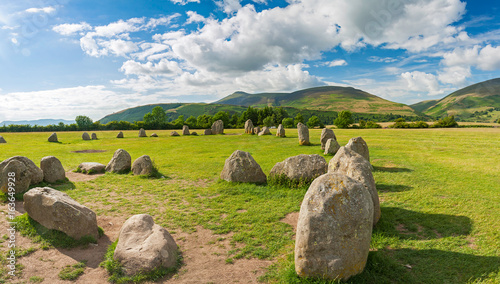 Ancient (late Neolithic) Castlerigg Stone Circle in Lake District, Cumbria, England. photo
