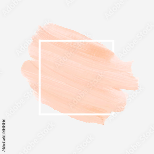 Logo brush painted acrylic abstract background design illustration vector over square frame. Perfect watercolor design for headline, logo and sale banner. 