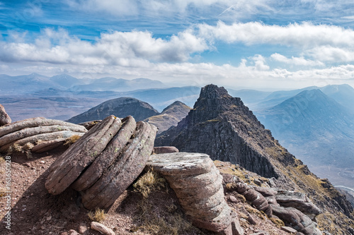 The magnificent An Teallach mountain ridge on the North West of Scotland. Wester Ross, UK