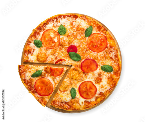 Delicious pizza with mozarella and tomatoes - Margherita