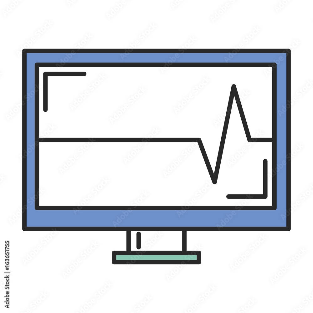 computer display with cardiology app vector illustration design