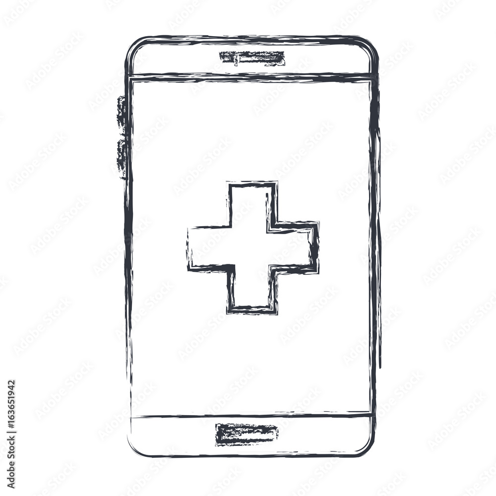 Obraz premium smartphone device with medical app vector illustration design