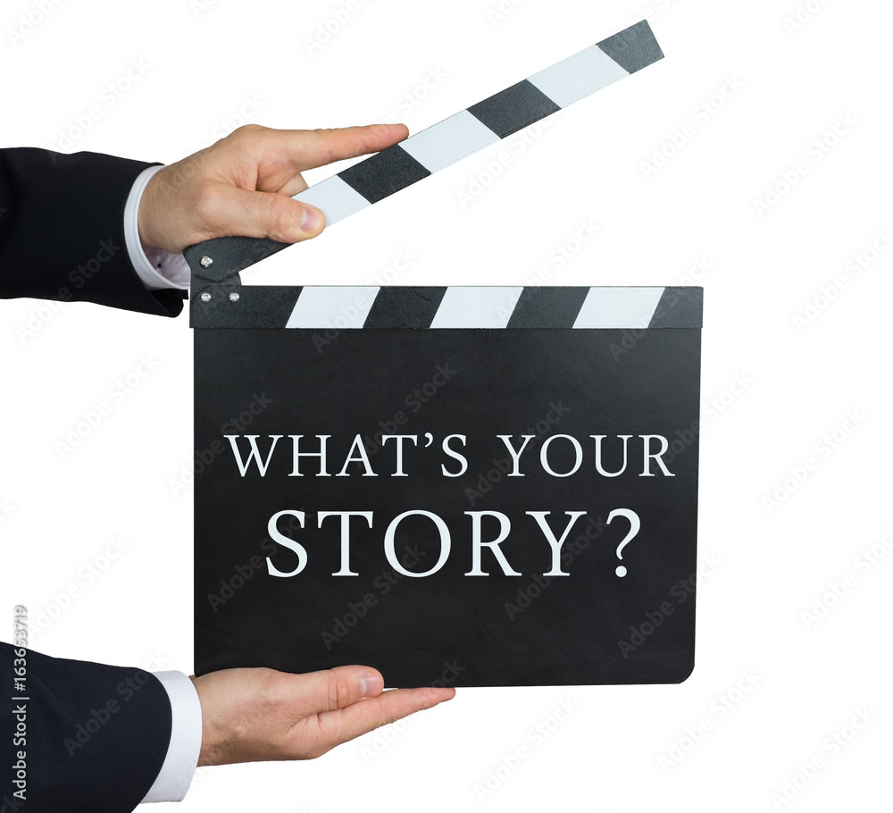 What's your story - question written on a clapperboard