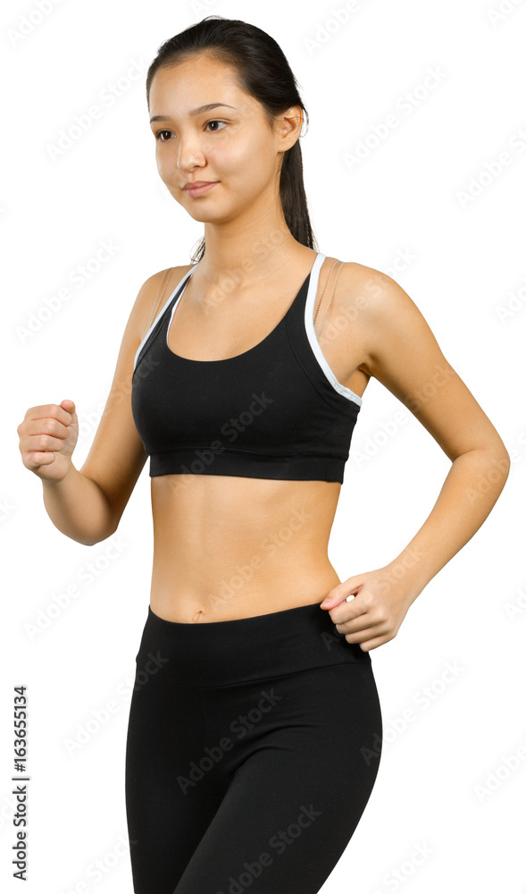 running woman isolated on white background running woman isolated on white background
