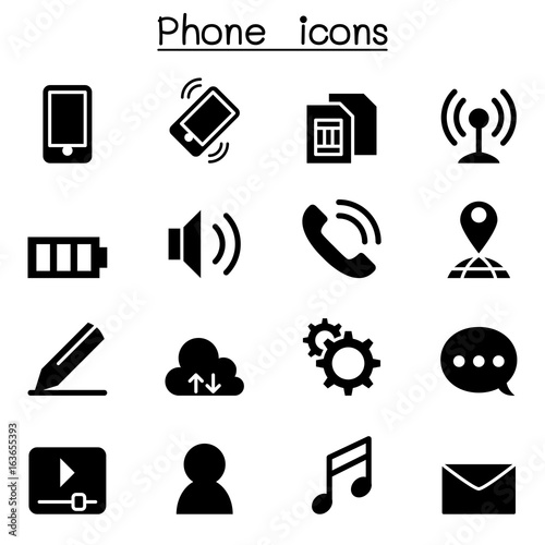 Phone icon set Vector illustration Graphic Design