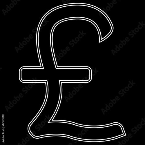 Pound sterling  the white path icon .