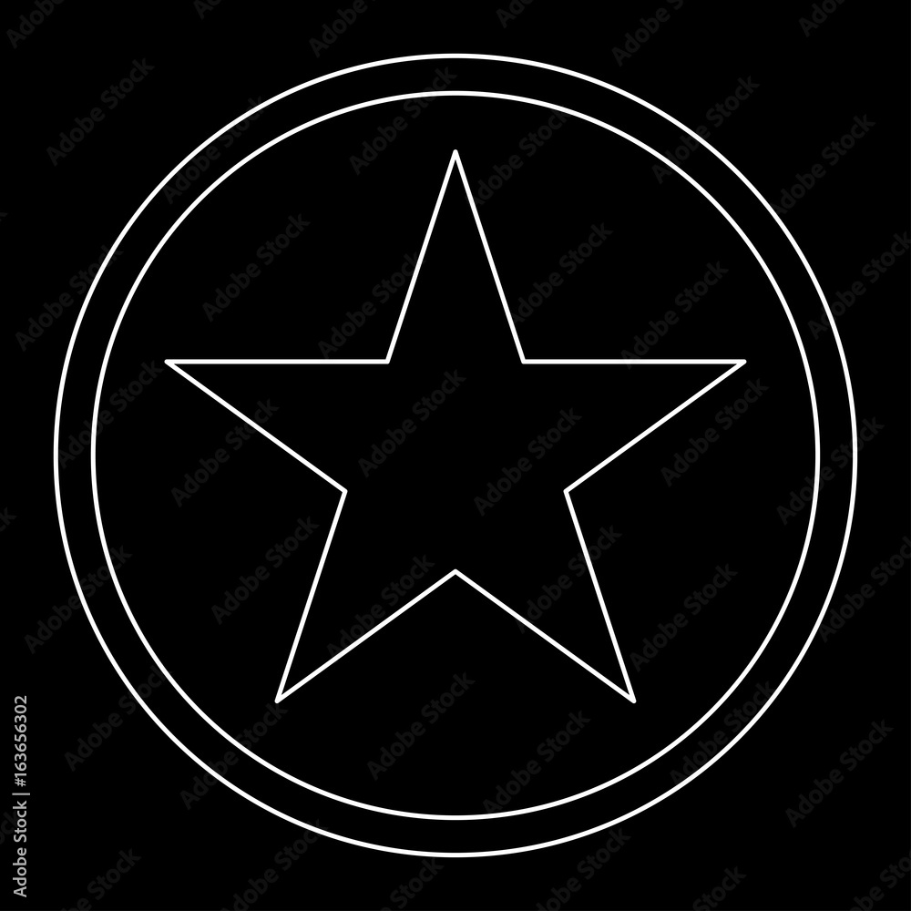 Fototapeta premium Star in circle the white path icon .