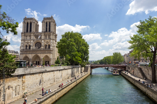 Notre Dame along the Seine in Paris