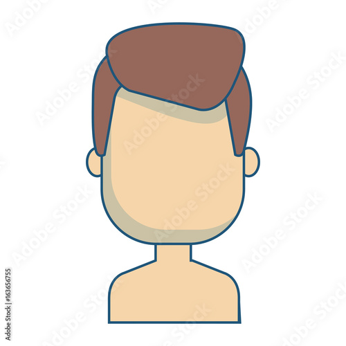 young man shirtless avatar character vector illustration design