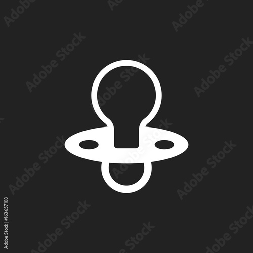 Baby pacifier icon. Child toy nipple vector illustration.