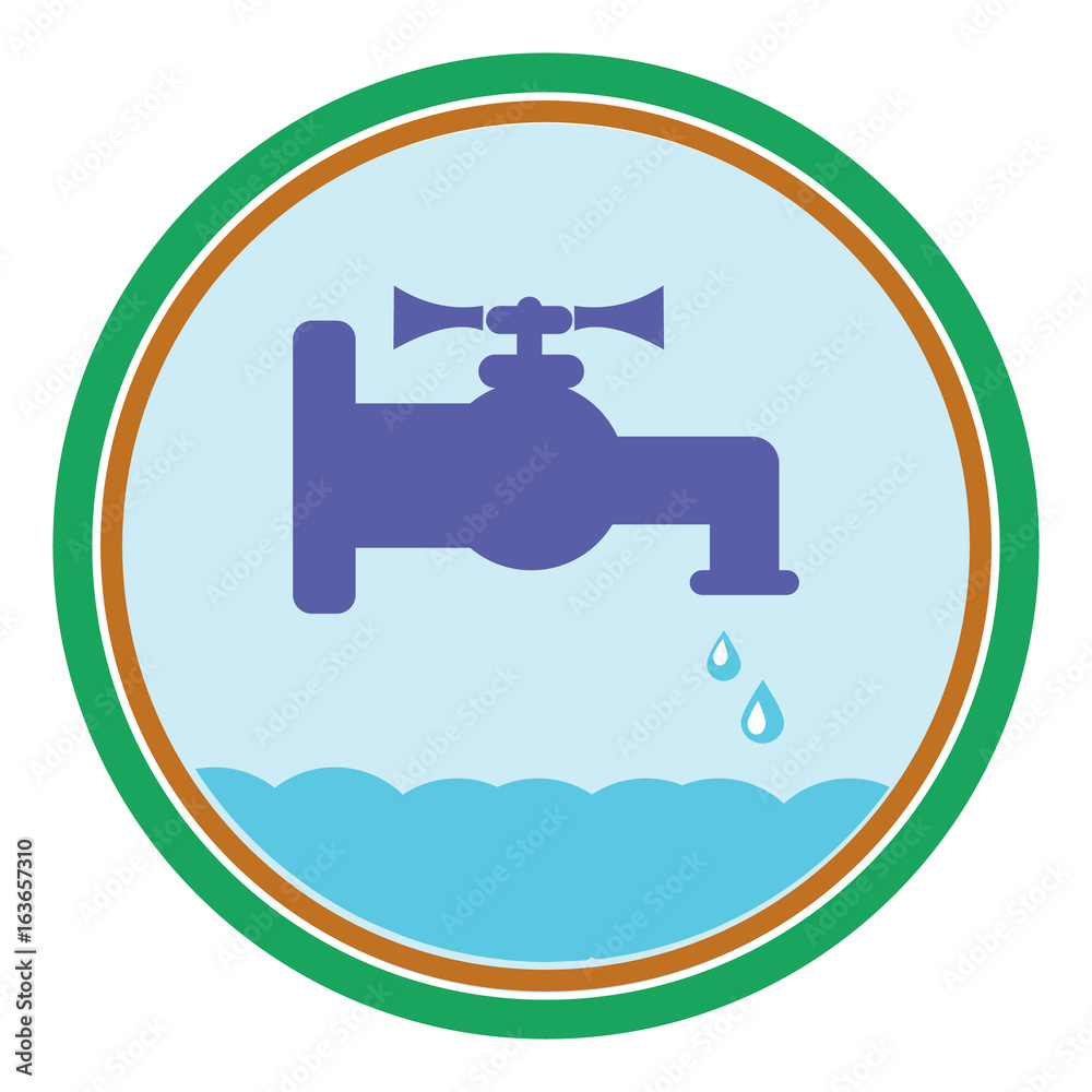 Faucet and water drops. Planet. Vector. Illustration on white background. The concept - ecology, environmental conservation, water. Faucet and water drops. Planet. Vector. Illustration on white background. The concept - ecology, environmental conservation, water.