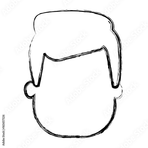 young man head avatar character vector illustration design