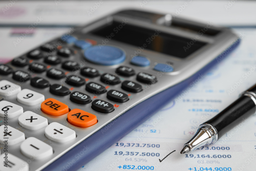 close up advance calculator for engineer or business on the finance/math paper. close up advance calculator for engineer or business on the finance/math paper.