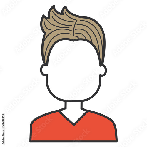 young man model avatar character vector illustration design
