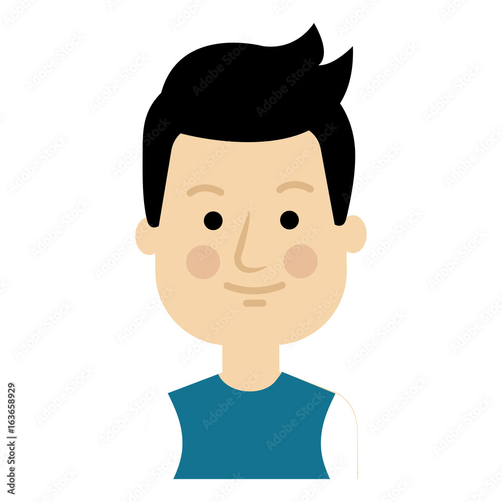 young man model avatar character vector illustration design