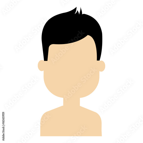 young man shirtless avatar character vector illustration design