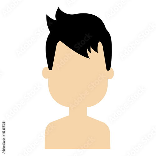 young man shirtless avatar character vector illustration design