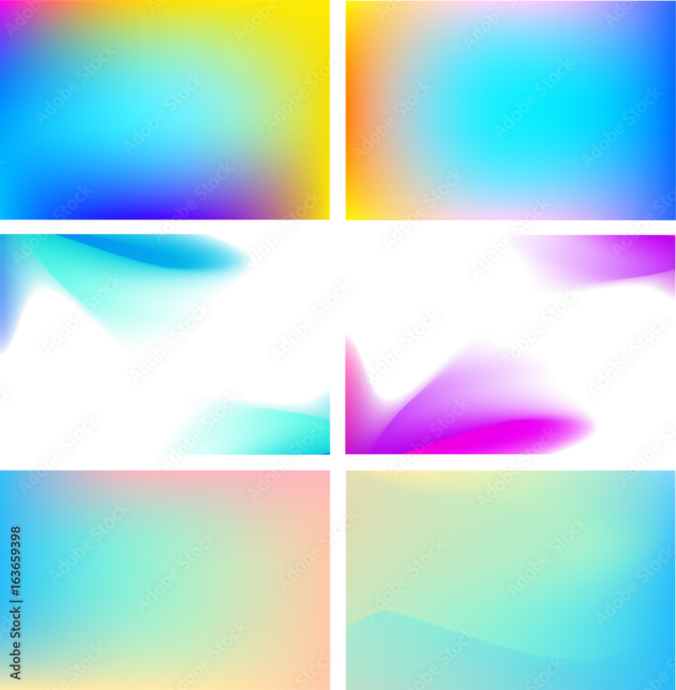 Fototapeta premium Set of abstract colorful blurred vector backgrounds.