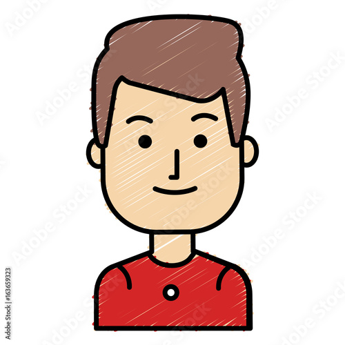 young man model avatar character vector illustration design