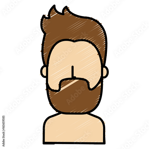 young man shirtless avatar character vector illustration design