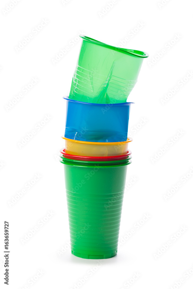 plastic cups isolated on white background plastic cups isolated on white background